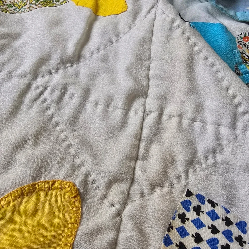 Vintage Handmade 1920s Sunbonnet Sue and‎ Overall Sam Quilt  Western Print Back